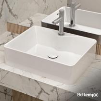 Cuba Pia de Apoio Sobrepor Retangular 48x37 Branca Banheiro Lavabo Beltempo BT2317