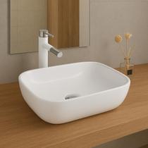 CUBA PIA DE BANHEIRO RAVELLO DE APOIO RETANGULAR 460x320x140 MM BRANCO LINHA PREMIUM MONDIALLE