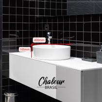Cuba Pia de Porcelana Redonda para Banheiro Lavabo 40*40*10 A249 - Chaleur