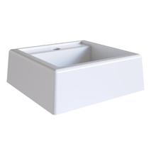 Cuba Pia de Sobrepor para Banheiro Lavabo 34x33cm Ametista Branca Apoio
