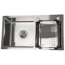 Cuba Pia Dupla de Cozinha Moderna Inox Brilhante Luxo 78x43x22