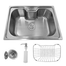 Cuba Pia Gourmet Aço Inox 201 para cozinha Belcca 42x60cm Kit Completo CG201-C01