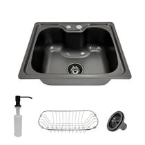 Cuba Pia Gourmet Cozinha Preta Inox 50x40 Acessórios Tubrax Cuba Pia Gourmet Cozinha Preta Inox 50x40 Acessórios Tubrax