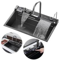 Cuba Pia Gourmet Inox Completa Torneira Cascata Cozinha E