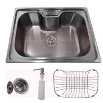 Cuba Pia Gourmet Luxo Aço Inox 42x60cm Kit Completo