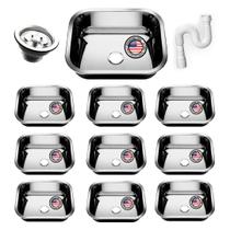 Cuba Pia Inox 40x34x17 430 American 10 Unidades Com Valvulas