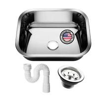 Cuba Pia Inox 40x34x17 - 430 American Steel + Válvula + Sifão Cuba Pia Inox 40x34x17 - 430 American Steel + Válvula + Sifão