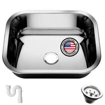Cuba Pia Inox 40x34x17 Aço 430 American Steel Válvula + Sifão