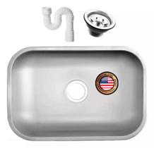 Cuba Pia Inox 430 Cozinha N 2 56X34X14 Fosco Acetinado American Steel Funda