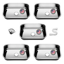 Cuba Pia Inox 47x30x17 430 American Steel 5 Unidades