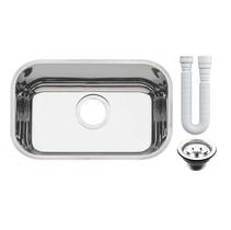 Cuba Pia Inox 47x30x19 304 AS king Válvula e Sifão