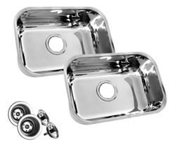 Cuba Pia Inox Nº2 56x34x14 Aço Inox 430 Polida 2 Unidades