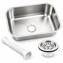 Cuba Pia Inox Tramontina Basic Embutir Cozinha 56x34cm + válvula e Sifão Cuba Pia Inox Tramontina Basic Embutir Cozinha 56x34cm + válvula e Sifão