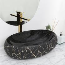 Cuba Pia Louça Cerâmica Apoio Banheiro 60x42cm Luxo Black Cuba Pia Louça Cerâmica Apoio Banheiro 60x42cm Luxo Black