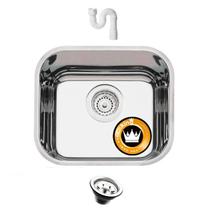 Cuba Pia Número 0 Cozinha Inox 304 American Steel 40x34x19 + válvula e Sifão