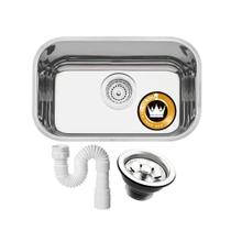 Cuba Pia Número 1 Cozinha Inox 304 American Steel 47x30x19 + Válvula e Sifão