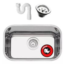 Cuba Pia Numero 1 Cozinha Inox Robust 0,6 47x30x17 Válvula e Sifão