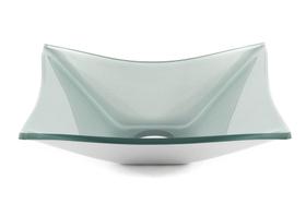 Cuba Pia Para Banheiro Lavabo Retangular Vidro 8 mm De Apoio
