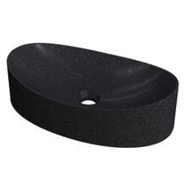 Cuba Pia Para Banheiro Oval Canoa 46cm Tânia C08 Preto Granit - Mpozenato