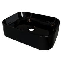 Cuba Pia para Banheiro Retangular Oxford Preto Brilho