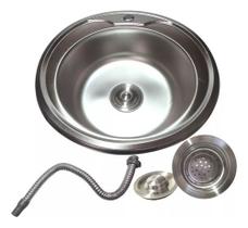 Cuba Pia Redonda 36x14 Em Aço Inox Com Válvula Gourmet Cuba Pia Redonda 36x14 Em Aço Inox Com Válvula Gourmet