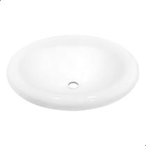 Cuba Pia Redonda Mármore Sobrepor Banheiro Lume Cor Branco 38,5CM