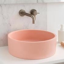 Cuba Pia Rosa Apoio Sobrepor Banheiro Lavabo Concreto Sobrepor Brilhante Cuba Pia Rosa Apoio Sobrepor Banheiro Lavabo Concreto Sobrepor Brilhante