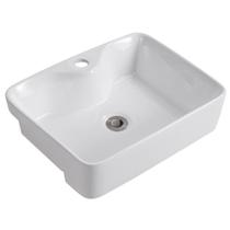 Cuba Pia Semi Encaixe Retangular para Banheiro/Lavabo 48x37cm Lume Zagonel Louças - Com Deck - Branco Cuba Pia Semi Encaixe Retangular para Banheiro/Lavabo 48x37cm Lume Zagonel Louças - Com Deck - Branco