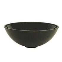 Cuba Plástica Preta Redonda De Sobrepor Para Banheiro