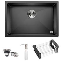 Cuba Preta Quadrada Inox Cozinha Pia Embutir Sobrepor
