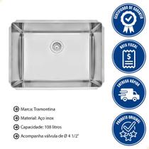 Cuba Profissional Tramontina Dritta Pro Inox Acabamento Scotch Brite 70x50 cm com Válvula 94095102