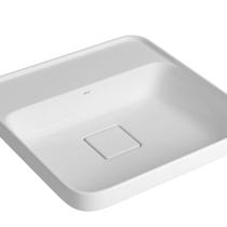 Cuba Quadrada de Sobrepor 40cm com Deck Branco