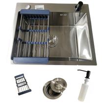 Cuba Quadrada Gourmet 50x40cm Aço Inox 304 C/ Acessórios Cozinha Pia Cuba Quadrada Gourmet 50x40cm Aço Inox 304 C/ Acessórios Cozinha Pia