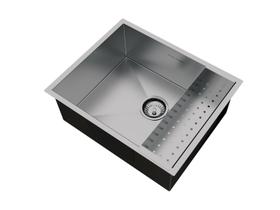Cuba Quadrada Handmade Inox 50x40cm Cozinha Gourmet Com Escorredor