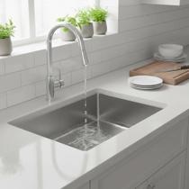 Cuba Quadrada Inox 304 Cozinha Pia Embutir Sobrepor Gourmet 55x45 Premium Com Válvula