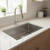 Cuba Quadrada Inox 304 Cozinha Pia Embutir Sobrepor Gourmet 60x40 Premium com Válvula