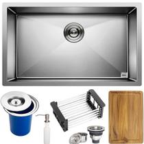 Cuba Quadrada Inox 304 Cozinha Pia Embutir Sobrepor Gourmet 70x40 Premium Lixeira Embutir 5L,Tábua Multiuso e Acessórios Cuba Quadrada Inox 304 Cozinha Pia Embutir Sobrepor Gourmet 70x40 Premium Lixeira Embutir 5L,Tábua Multiuso e Acessórios