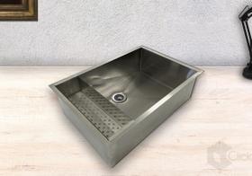 Cuba quadrada inox 304 para lavar louça 60x40 Para cozinha moderna com escorredor