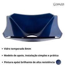 Cuba quadrada retro 33cm vidro temperado modelo apoio p/ banheiros e lavabos - várias cores - Lopazzi