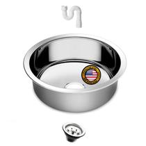 Cuba Redonda Cozinha 35 cm Aço Inox 430 + Válvula E Sifão Cuba Redonda Cozinha 35 cm Aço Inox 430 + Válvula E Sifão