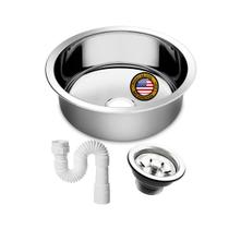 Cuba Redonda Cozinha 35cm Aço Inox 430 Com Válvula E Sifão - AMERICAN STEEL