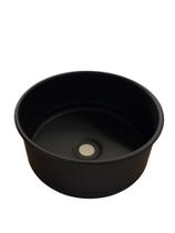 Cuba Redonda Pia De Apoio Alumínio Reforçado 32x14cm Banheiro/lavabo Cor Preto