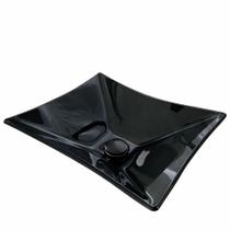 Cuba Retangular 40 X 28 Cm Vidro Temperado Preta 10mm 3084