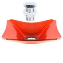 Cuba Retangular Chanfrada 39Cm Vermelho Ferrari + Válvula