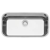 Cuba retangular em aco inox polido 56x34cm com valvula 56 bl