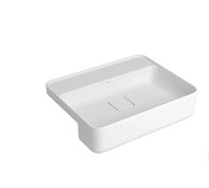 CUBA SEMIENCAIXE RETANGULAR COM MESA 50cm BRANCO L.63050.M.17 SLIM DECA