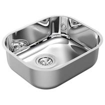 Cuba Simples Invicta de Embutir em Inox com Válvula 4,5 - 40 x 34 x 18cm Alto Brilho Docol Cuba Simples Invicta de Embutir em Inox com Válvula 4,5 - 40 x 34 x 18cm Alto Brilho Docol