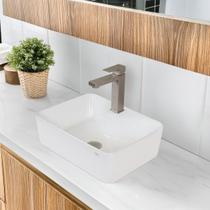 Cuba Smart Louça + Torneira Escovada + Válvula Click