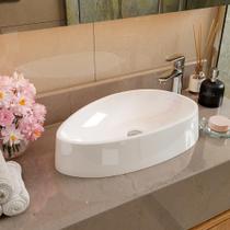 Cuba Sobrepor Apoio Pia Lavabo Sobrepor Jade Movelove 44x27cm Mármore Sintético