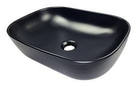 Cuba Sobrepor Banheiro Lavabo Apoio Cerâmica Preto Fosco